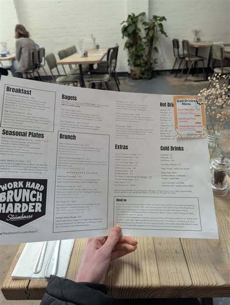 Menu At The Steamhouse Depot Restaurant Royal Leamington Spa