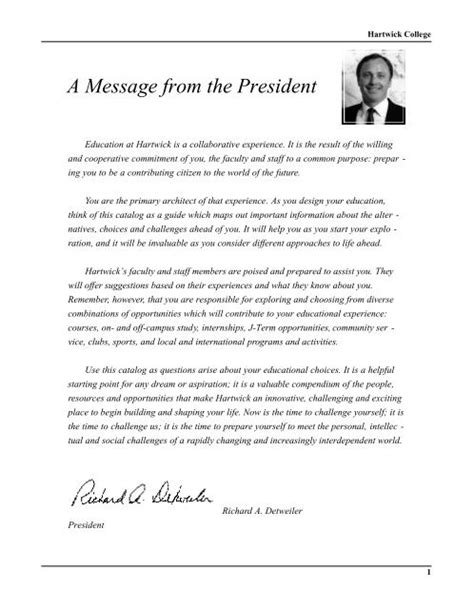 Message From The President Hartwick College Message From The President Hartwick College
