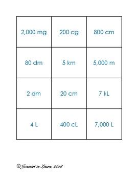 Metric Conversion Memory Meters Liters And Grams By Jonesin To Learn Metric Conversion Memory Meters Liters And Grams By Jonesin To Learn