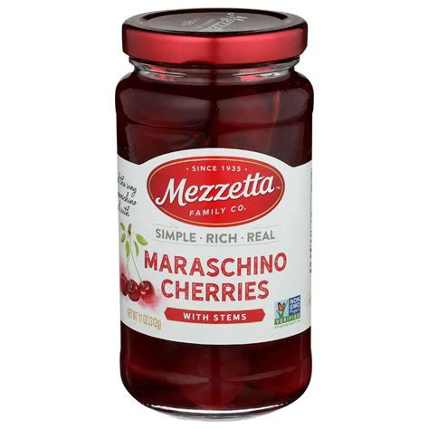 Mezzetta S Maraschino Cherries With Stems Case Of 6 11 Oz