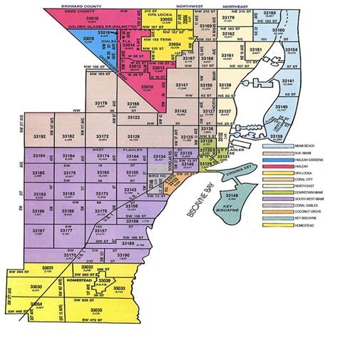 Miami Dade County Zip Code Map Print Label And Mail