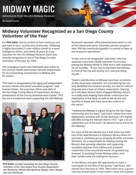 Midway Volunteer Opportunities San Diego Veterans Magazine Midway Volunteer Opportunities San Diego Veterans Magazine