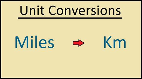 Miles To Kilometers Conversion 1 Mile Example Youtube