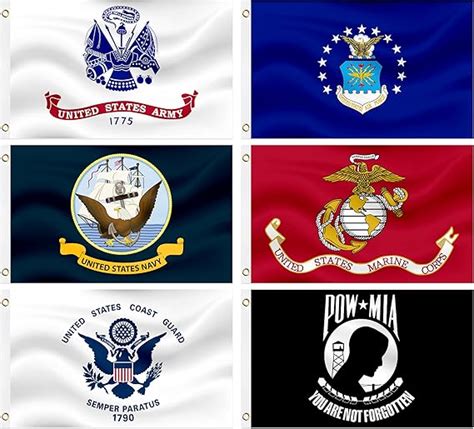 Military 5 Branches And Nylon Flag Set 2X3 Feet Army Polyester Flags