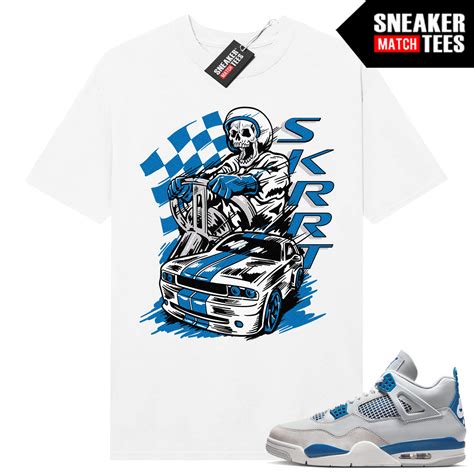 Military Blue 4S Sneaker Tees Match White Hellcat Highway Military Blue 4S Sneaker Tees Match White Hellcat Highway