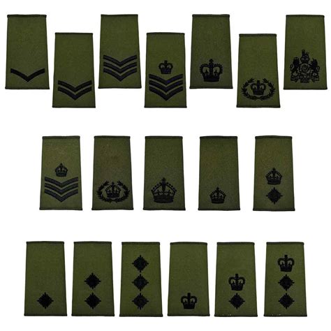Military Insignia Pair Pair Of British Army Blue On Olive Green All Ranks 1945 Present Era Royal Signals Rank Slides