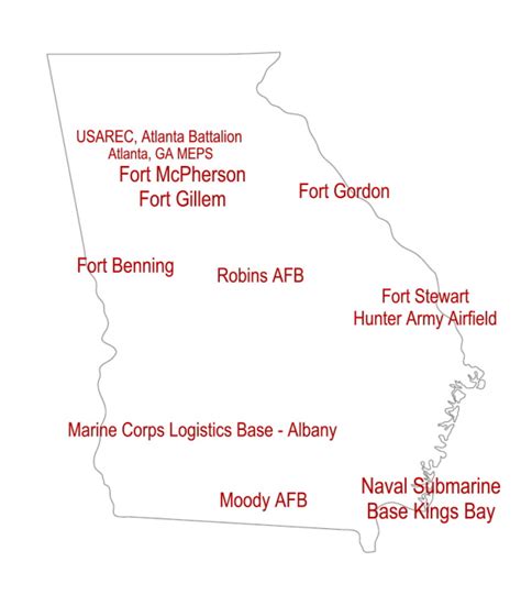 Military Installations In Georgia Map