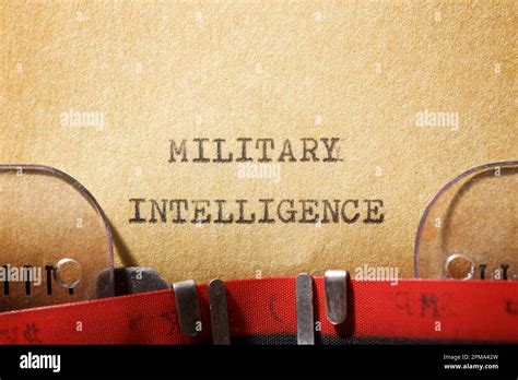Military Intelligence Text Written With A Typewriter Stock Photo Alamy