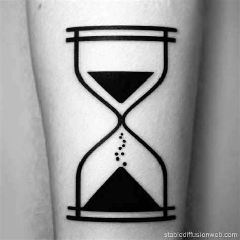 Minimalistic Hourglass Tattoo Design Stable Diffusion Online