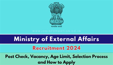 Ministry Of External Affairs Recruitment 2024 Application Form Post Ministry Of External Affairs Recruitment 2024 Application Form Post