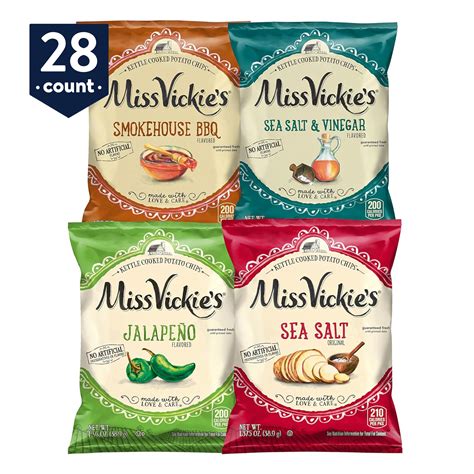 Miss Vickie S Kettle Cooked Variety Pack Potato Chips 1 375 Oz X 28 Ct Delivery Near Me Doordash