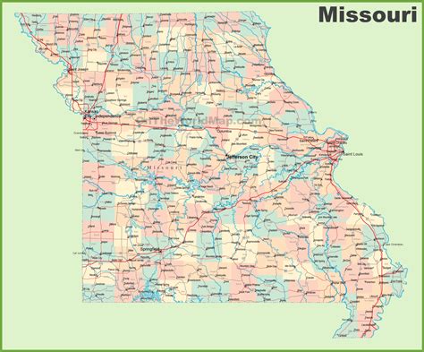 Missouri Map Of Cities Map Of Rose Bowl
