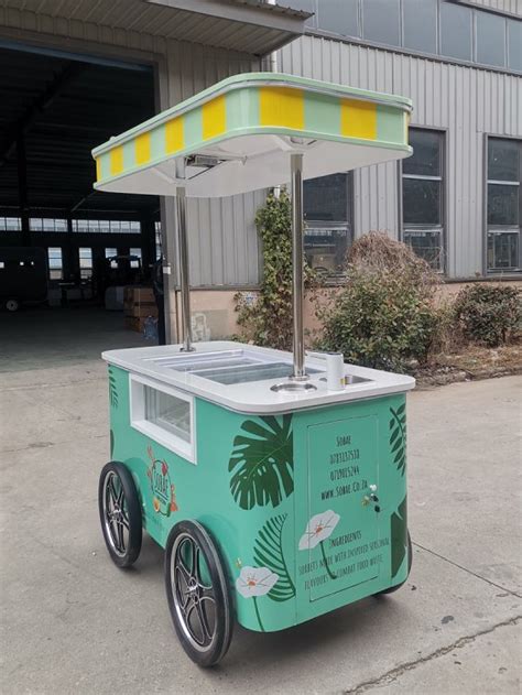 Mobile Gelato Cart For Sale Portable Ice Cream Push Cart