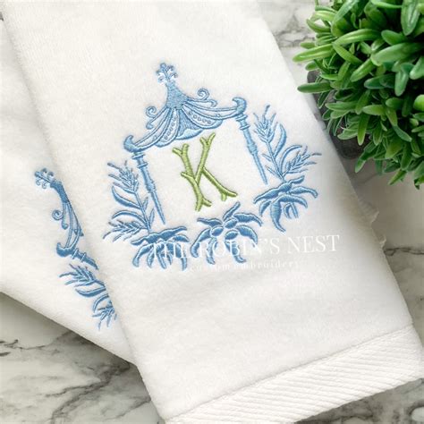 Monogrammed Velourpagoda Hand Towels And Monogrammed Linen Tissue Cove