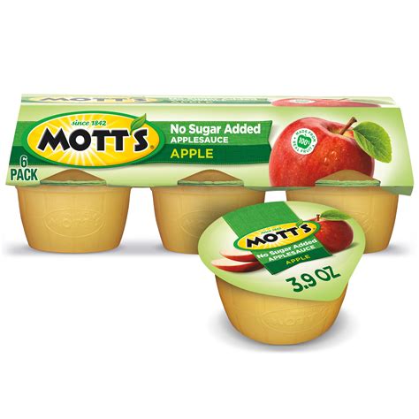 Mott Amp 39 S No Sugar Added Applesauce 3 9 Oz Cups 6 Count Walmart Com