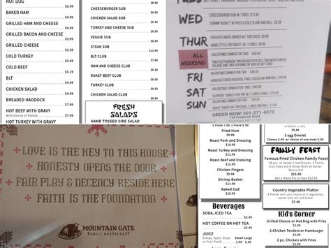 Mountain Gate Family Restaurant Thurmont Menu Reviews 424 Photos