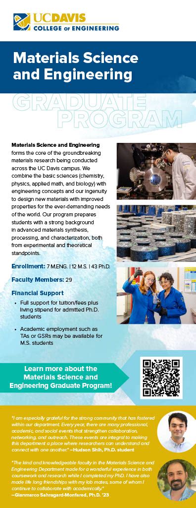 Mse Graduate Program At Uc Davis Materials Engineering Cal Poly San Luis Obispo