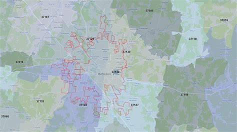 Murfreesboro Tn Zip Code Map Premium Marketmaps