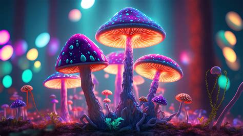Mushrooms Wallpaper 4K Colorful Ai Art
