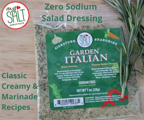 Mysalt Sodium Free Garden Italian Dressing Mix My Salt Substitute Mysalt Sodium Free Garden Italian Dressing Mix My Salt Substitute