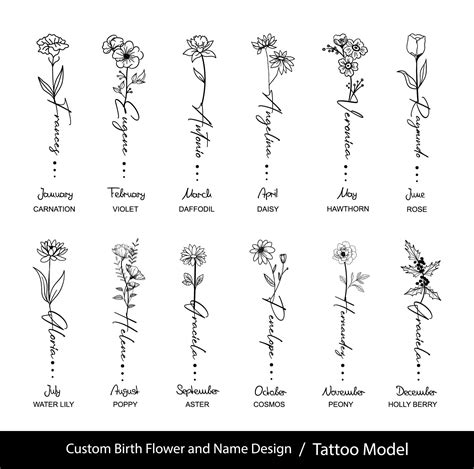 Name Tattoo Designs Flower Names Name Art Custom Tattoo Birth Name Tattoo Designs Flower Names Name Art Custom Tattoo Birth