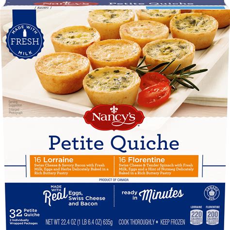Nancy Amp 39 S Lorraine Amp Florentine Petite Quiche Frozen Snacks Variety Pack
