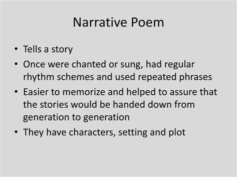 Narrative Poem Definition Explained