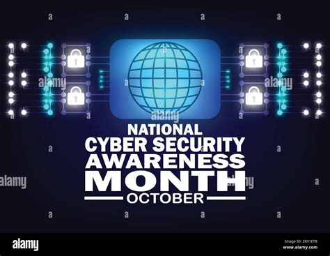 National Cyber Security Awareness Month Observed On Every October Stock