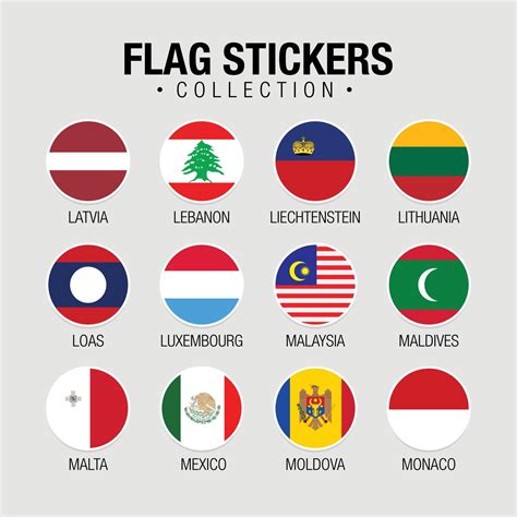 National Flags Of The World Stickers With Names 11091913, 58% Off