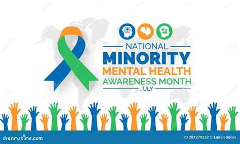 National Minority Mental Health Awareness Month Vector Image