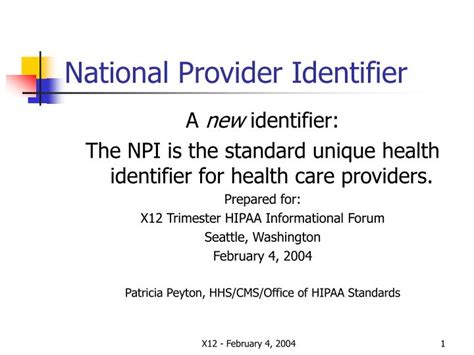 National Provider Identification Meaning