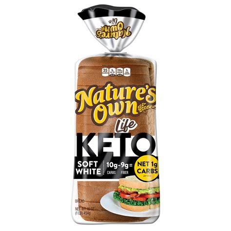 Nature S Own White Keto Bread Zero Net Carbs 2 Loaf Pack Franz Hamburger Buns