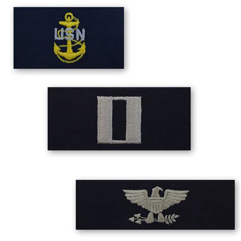Navy Embroidered Coverall Collar Insignia Rank
