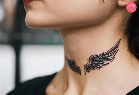 Neck Tattoo With Angel Wings Stylish Wing Tattoo Design In Kovilpalayam A Bold And Artistic Angel Vyuooha Tattoo Body Piercing Studio Coimbatore Coimbatore