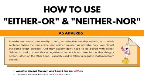 Neither Nor And Either Or How To Use Them Correctly