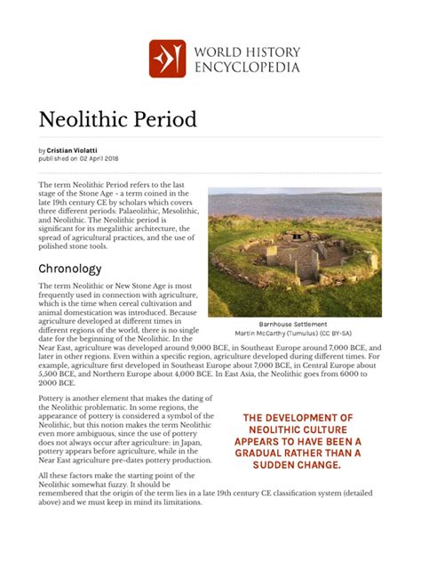 Neolithic Period World History Encyclopedia