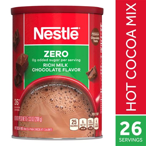 Nestl Zero Sugar Rich Milk Chocolate Hot Cocoa Mix 7 33 Oz Can Walmart Com