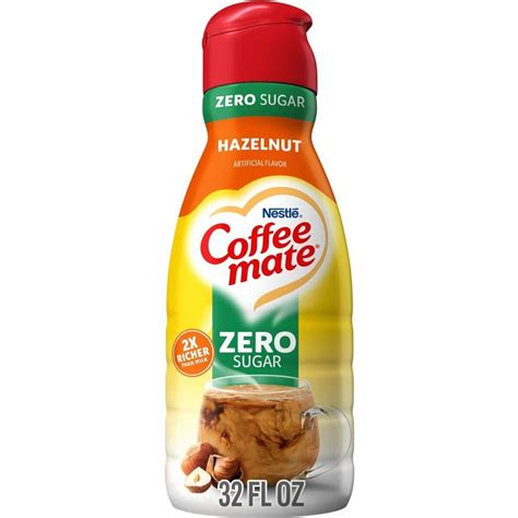 Nestle Coffee Mate Hazelnut Zero Sugar Liquid Coffee Creamer 32 Fl Oz Nestle Coffee Mate Hazelnut Zero Sugar Liquid Coffee Creamer 32 Fl Oz