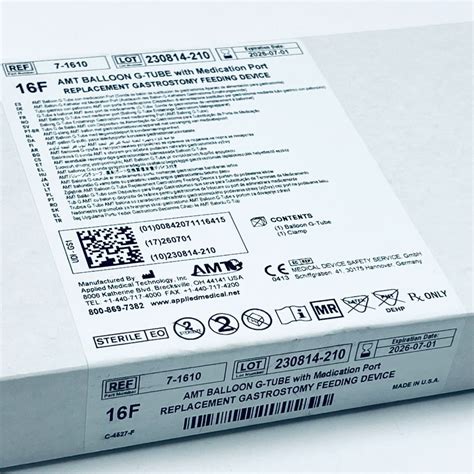 New Applied Medical Technology 7 1610 Balloon G Tube With Medication