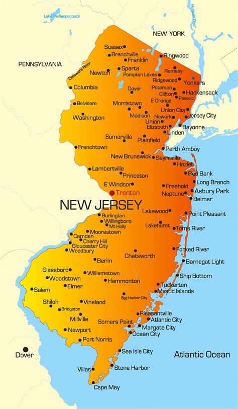New Jersey Cities Map Guide Of The World