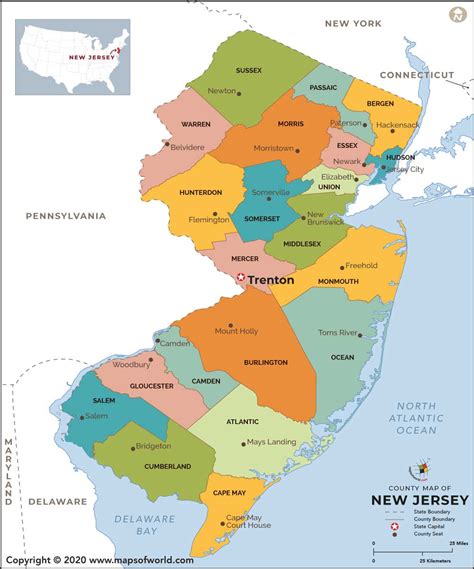 New Jersey County And Communities Map New Jersey County And Communities Map