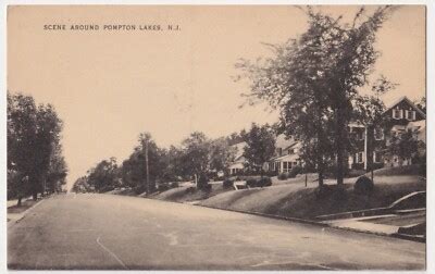 New Jersey Pompton Lakes Residential Street Divided Back Circa 1938 Ebay