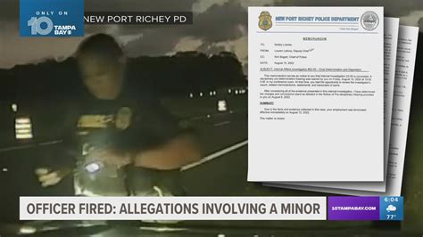 New Port Richey Officer Fired After Investigation Wtsp Com