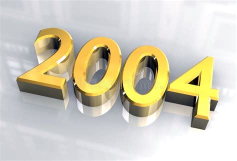 New Year 2004 In Gold 3D Stock Illustration Illustration Of Cold