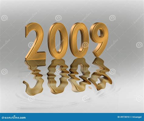 New Year 2009 3D Gold Numbers Stock Photo Image 4973010