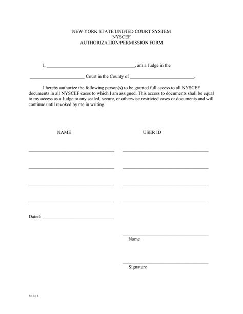 New York Authorization Permission Form Download Fillable Pdf
