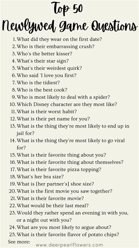 Newlywed Game Questions