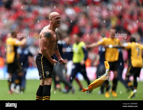 Newport County S Captain David Pipe Celebrates At The End Of The Match Stock Photo Alamy