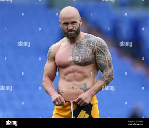 Newport County S David Pipe Show Off His Muscles During The Match At Boundary Park Stock Photo Alamy