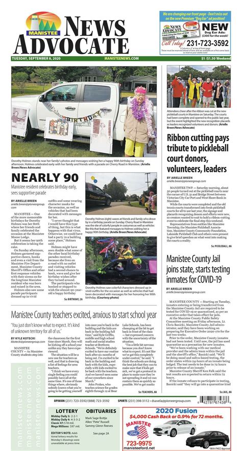 News Advocate Manistee Michigan